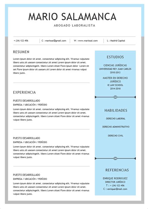 Curriculum Vitae Plantilla Para Rellenar